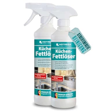 HOTREGA Küchen Fettlöser | Effektiver Küchenreiniger für hartnäckige Fettablagerungen | Ideal für alle abwaschbaren Oberflächen 1000 ml