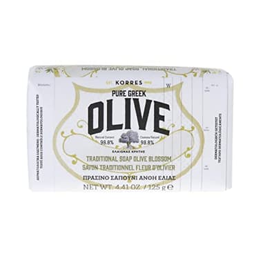 KORRES Olive Blossom Körperseife, festes Seifenstück mit extra nativem Olivenöl, nährend & feuchtigkeitsspendend, vegan, 125 g