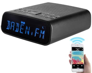 auvisio DAB Wecker: DAB+-Radiowecker, großes VA-Display, BT, 2 Weckzeiten, USB-Ladeport (Radio-Wecker, Radiowecker mit und DAB+, Bluetooth, Internetradio)