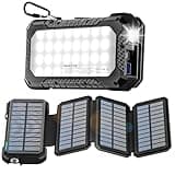 WASTDE Solar Powerbank 26,800mAh mit Solarpanel, Solar Ladegerät Powerbank USB-C 18W Ausgang/Eingang Schnellladung mit Campinglicht und Licht(SOS), Outdoor Externe Akkus Wasserdicht für Handy Tablets