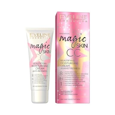 Eveline Cosmetics Magic Skin CC Feuchtigkeitscreme gegen Rötungen 8-in-1 mit Hyaluronsäure und Vitamin E, 50ml