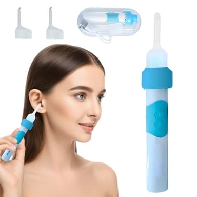 Oroclear Ohrenschmalz-Sauger leuchtend Ohrenreiniger Entferner Ohrenschmalz-Reiniger Sicheres Und Weiches Ear Cleaner mit 2 Waschbaren Ersatzköpfen für Erwachsene Kinder und ältere Men (F)