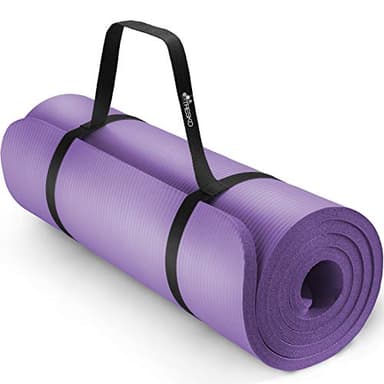 TRESKO Yogamatte Phthalatfrei - Gymnastikmatte rutschfest, Pilatesmatte Fitnessmatte mit Tragegurt, 185x60 & 190x100 cm (Violett, 185 x 60 x 1,5cm)