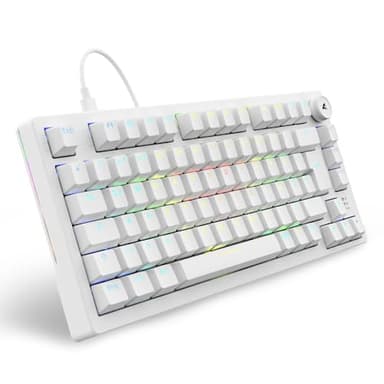 Sharkoon Skiller SGK25 RGB, Gaming Tastatur, 75% Layout, Hot Swap, Huano RED geschmierte Schalter, weiß