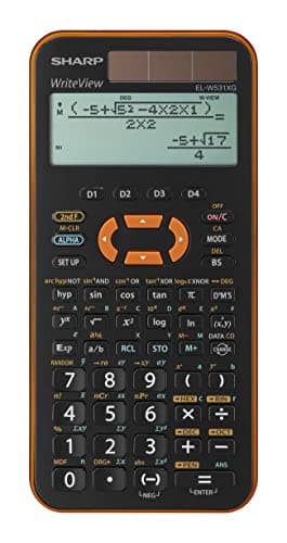 Sharp EL-W531 XG-YR Wissenschaftlicher Schulrechner (4-zeilige Anzeige, WriteView, D.A.L.-Eingabe) Orange