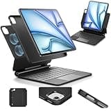 ESR Hülle mit Keyboard, Tastatur für iPad Air 11 Zoll(M3/M2, 2025/2024), Pro 11/Air 6/5/4, Magnetischer Ständer, Federnde Leuchttasten, Multi-Touch-Trackpad, Schwarz