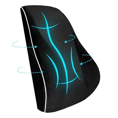 USHOP Memory Foam Rückenkissen,Ergonomisches Lendenkissen mit doppelseitiger Thermoregulierung,rückenstützkissen aus hochdichtem Memory-Schaum,mit verstellbaren Doppelgurten und Abnehmbarer Hülle