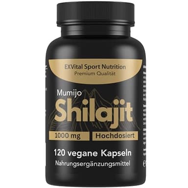 Mumijo Shilajit Kapseln, hochdosiert 1000mg pro Tagesdosis, das Original aus dem Himalaya, 120 Kapseln, vegan & laborgeprüft