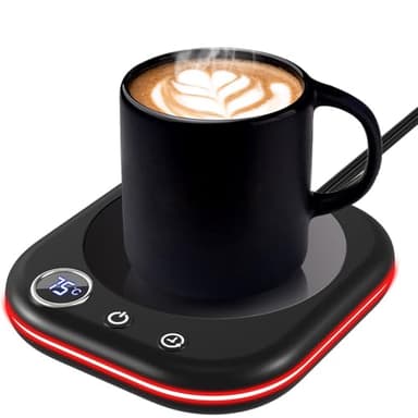 MQFORU Tassenwärmer，Kaffeewärmer für den Schreibtisch mit 3 Temperatureinstellungen，LCD Anzeige, 1-12H Automatische Abschaltung, Intelligenter Kerzenwärmer，Ideale Kaffeegeschenke Zubehör