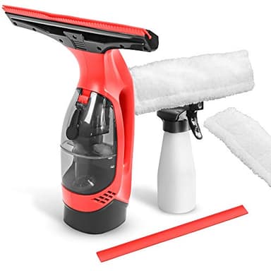 STARK Akku-Fenstersauger WC-2000 HOME Set – inkl. Sprühflasche, Mikrofaser-Wischbezug & Ersatz-Gummilippe – streifenfreie Reinigung für Fenster, Duschkabinen, Fliesen & glatte Oberflächen