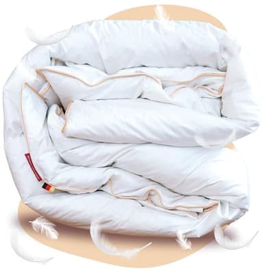 EVAN BROWNS® Feder Bettdecke 135 x 200 cm - Ganzjahresdecke 135x200 - Daunendecke mit Federn & Daunen - Kassettendecke ideal für das ganze Jahr - Decke - Federbettdecke