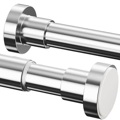 1 Stück Vorhangstange Ohne Bohren, Teleskopstange Zum Klemmen Mit Duschstange Zum Klemmen Für Bad & Ankleidezimmer (85-230cm, Ø32mm, Silber)