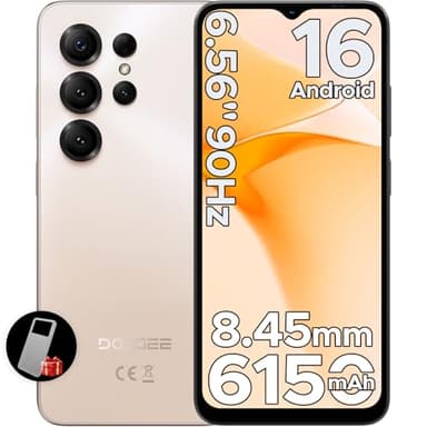 DOOGEE Note 56X Android 16 Smartphone Ohne Vertrag, 6150mAh Akku, Octa Core, 8,45mm Ultradünn+6.56" HD+ 90Hz Handy Günstig, 8MP, 24GB+64GB/2TB TF, 4G Dual SIM Simlockfreie Handys, Face ID/GPS/OTG