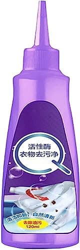 Active Enzyme Laundry Stain Remover, Garment Stubborn Stain Cleaner Oil Remover, Clothes Oil Stain Remover, Liquid Detergent for Most Types of Clothes 120ml (B)