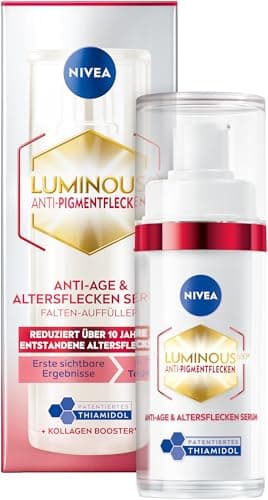 NIVEA LUMINOUS630 Anti-Age & Altersflecken Serum, Gesichtspflege mit Thiamidol, Kollagen Booster und Hyaluronsäure für reife Haut, füllt und stärkt die Haut (30 ml)