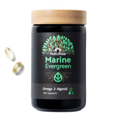 NatuRise® Omega 3 Algenöl Kapseln Vegan Hochdosiert [180 STÜCK] - Premium Algenölkapseln mit 804 mg DHA & EPA aus Mikroalgen je Tagesdosis - Fischöl Alternative Laborgeprüft - Omegaöl Triglycerid-Form