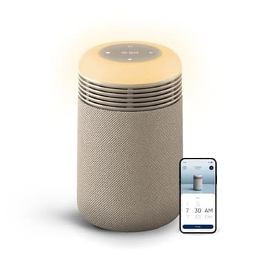 BLUEAIR Mini Restful Luftreiniger fürs Schlafzimmer, mit HEPASilent™ Filter, Sonnenaufgangs-Wecklicht, leise, App- & USB-C-Steuerung, entfernt Staub, Pollen, Tierhaare & Gerüche, Beige