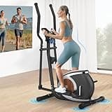 Crosstrainer mit 16 Magnetischer Widerstandsstufen, ultraleiser Ellipsentrainer für Zuhause, LCD-Monitor, Flaschenhalter, 120KG Belastbarkeit Schwarz
