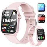 TRAUSI Smart Watches für Damen Herren, 1,8 Zoll HD Smartwatch mit 120 Sportmodi, Herzfrequenz/Schlafmonitor, IP67 Wasserdicht, Bluetooth Anruf & Musiksteuerung für iPhone/Android (Rosa)