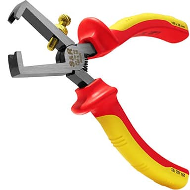 S&R Abisolierzange VDE 1000V – Abisolierer & Abisolierwerkzeug VDE | Kabelzange, Telefonzange, Seitenschneider, Kabelschneider, Cutter, Kabelmesser, Koax Zangen – Elektriker VDE Zange aus 60CrV Stahl