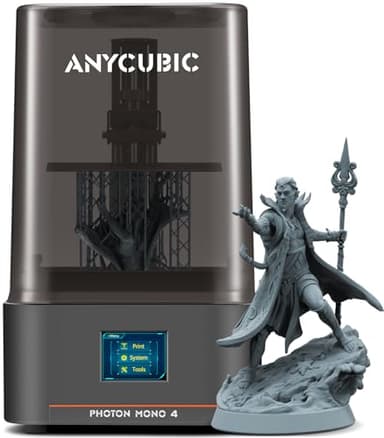 ANYCUBIC Photon Mono 4 10K Resin 3D Drucker, mit 7-Zoll-Monochrom-LCD-Bildschirm, Druckgeschwindigkeit 70 mm/h(High Speed Resin), LighTurbo Matrixlichtquelle, Druckgröße 153,4x87x165mm