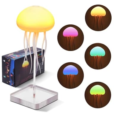 Umikk Quallenlampe, LED Fantasy Quallenlampe, Leuchtende Quallen, LED Quallen Lampe Stimmungslicht Geschenke, Tragbare Quallen Lampe, für Dekorative Atmosphärenbeleuchtung