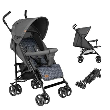 LIONELO Elia Buggy Klein Zusammenklappbar Kinderwagen Bis 15 Kg, Rücken Und Fußstützenverstellung Hinterradbremse, Moskitonetz, Einkaufskorb