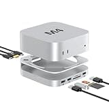 Mac Mini M4 Hub, 10-in-1 Aluminium-Mac-Mini-Ständer und Dock für Mac Mini M4/M4 Pro mit M.2 NVMe SSD-Gehäuse, 4K60hz HDMI, 10 Gbit/s USB-A x 2, SD/TF-Kartenleser, USB 2.0, Mac Mini 2024 Zubehör
