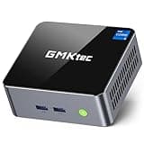 GMKtec Mini-PC Intel i5-12450H (Turbo 4,4 GHz) 16 GB (8x2) DDR4 3200 MHz 512 GB M.2 PCIe3.0 NVMe SSD Mini-Computer, USB 3.2/WiFi 6/BT5.2, 2,5G Ethernet/Type-C (DP/Daten)/HDMI*2/4K Desktop-PC