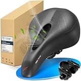 TECHCYC Fahrradsattel maximaler Fahrkomfort Dank ergonomischen und Bequem Weich Memory Foam, Optimierter Sitzkomfort für Langstrecken und alltägliche Fahrten, für Damen und Herren (Trekking)