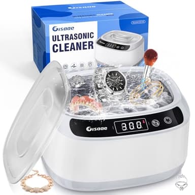 Gisaae 680ML Ultraschallreinigungsgerät Brillenreinigungsgerät 45000Hz Ultraschallreiniger Ultrasonic Cleaner mit digitalem Timer, Ultraschallgerät für Brillen, Schmuck,Zahnschiene,Münzen