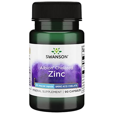 Swanson, Chelated Zinc, 90 glutenfreie Kapseln, 30mg Zink je Dosis, Sojafrei, GMO frei, Geschmacksneutral