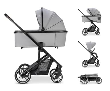 Osann Kombi-Kinderwagen Juntos, Kinderwagen 2in1 inkl. Babywanne, Sportsitz, Regenverdeck, leicht klappbar - Rock