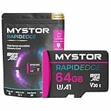 Mystor Micro SD Karte Amazon Fire Tablet Speicherkarte für Amazon Fire Kids Tablet 8, 10, 7, HD Max 11 Micro SD Speicher Klasse 10 App Speed A1 MicroSDXC MicroSD Speicherkarte (64GB MicroSD RapidEdge)