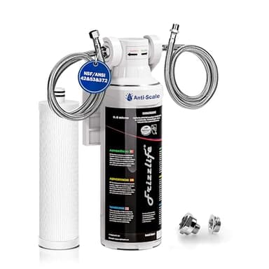 Frizzlife MK99 Untertisch Wasserfilter, NSF/ANSI 42&53&372 Certified, Wasserfilter Trinkwasser Direkter Verbinden mit Küchenhahn, Reduziert Blei, Chlor, Schwermetalle, Limes, 0,5 Mikron, Kalkhemmung
