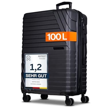 Cocoono Hartschalenkoffer XL Groß - 100L Volumen - 158cm Gurtmaß - 8 Rollen 360° drehbar - Leichter Koffer mit TSA Schloss & Teleskopgestänge - Reisekoffer mit Rollen, Trolley (anthrazit, XL)