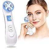 Ultraschallgerät Schönheit Gerät,Massagegerät Maschine Mitesser Akne Entferne Anti-Falten/Aging,ION Photon Hautpflege für Körper und Gesicht 5in1 Kosmetischer Ultraschall,6 Modi LED Toninggeräte