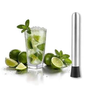 Professioneller Cocktail Stössel -Edelstahl Ice Crusher, Mixer-Stößel Cocktailstößel Zubehör, zum Debuggen Köstlicher Cocktails,Getränke und Säfte (20 cm)