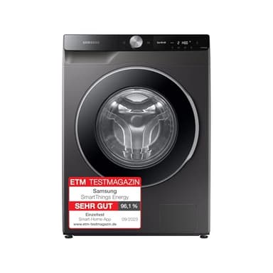 Samsung Waschmaschine, 8 kg, 1400 U/min, Ecobubble, Simple Control, WiFi SmartControl, SuperSpeed 59 Min, Inox/Schwarz, WW80T604ALXAS2