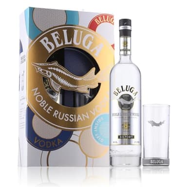 BELUGA Noble Russian Vodka im Geschenkset mit Longdrink - Highball Glas (1 x 0,7L)