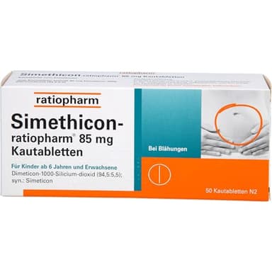 Simethicon-ratiopharm 85 mg Kautabletten bei Blähungen, 50 St. Tabletten