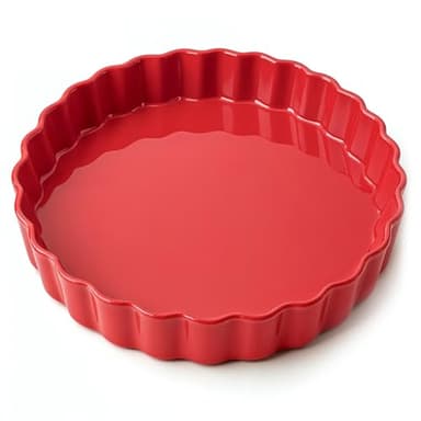 Praknu Tarteform aus Keramik 28 cm - Hoher Rand - Mit Antihaftbeschichtung - Kratz- und Schnittfest - Einfach zu Reinigen