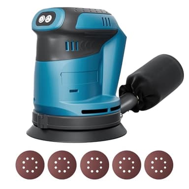 Akku Exzenterschleifer kompatibel mit makita18V Akku (Akku nicht), Kabellose Elektroschleifer für die Holzbearbeitung, Metallverarbeitung, Lackentfernung, Rostentfernung, Autopolitur, Heimwerken usw