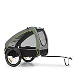 Klarfit 2-in-1 Fahrradanhänger & Hundebuggy, Klappbar, Hundeanhänger Gefedert mit Reflektoren & Leine, für Hunde bis 45kg