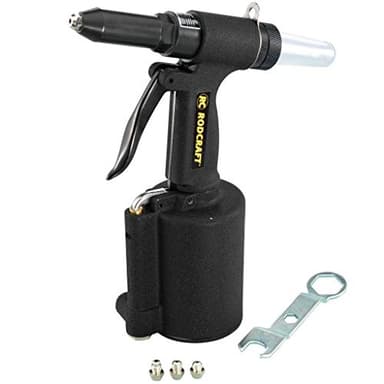 Rodcraft RC6700 Druckluft Nietpistole, Setzkraft 8,8 kN, für Standardnieten aus weichen Metallen wie Kupfer, Aluminium 2,4-5 mm, mit Sammelbehälter für abgerissene Nietdorne