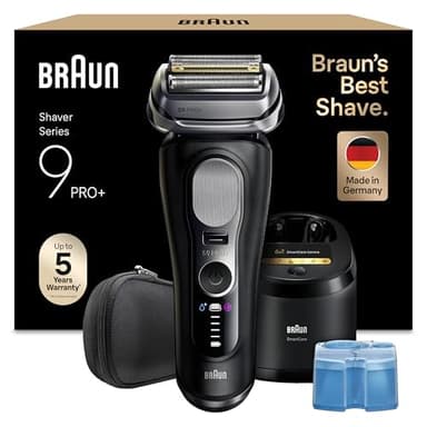 Braun Series 9 PRO+ Elektrorasierer Herren, 5+1 Ultradünne Präzisionsklingen, Pro-SensoAdapt, Rasierapparat mit 60 Min. Akku, 6-in-1 SmartCare Center, Nass- und Trockenrasierer – 9660cc, Schwarz