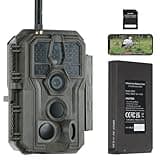 GardePro E8P Max Wildkamera WLAN, Wiederaufladbare 8000mAh Akku, Integrierte SD Karte, 64MP 1296P, E8PMB Wildtierkamera mit bewegungsmelder nachtsicht, Handyübertragung