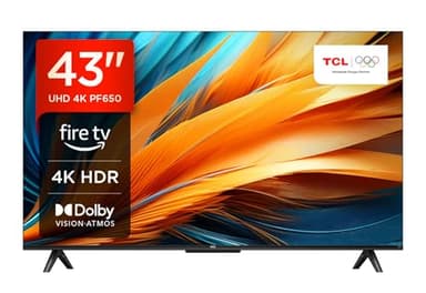 TCL 43PF650 43-Zoll 4K Ultra HD, HDR TV, Smart LED Fire TV (Dolby Vision, Dolby Atmos, DTS, HDR 10, Alexa integriert, Airplay2, Miracast)