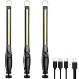 Arbeitsleuchte LED Work Light Werkstatt Werkstattlampe Worklight led Stablampe Arbeitslampe Handlampe Akku Inspektionslampe Magnet Magnettaschenlampen Wiederaufladbare mit Haken zum Aufhängen