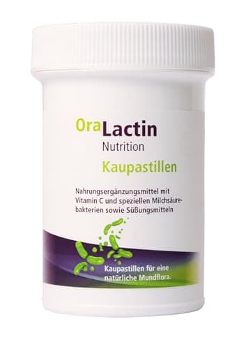 ApaCare OraLactin Kaupastillen | Regeneration + Stabilisierung einer gesunden Mundflora | Orales Probiotikum | Kaupastillen mit Vitamin C und Milchsäurebakterien | Mundgeruch bekämpfen | 30 Tabletten